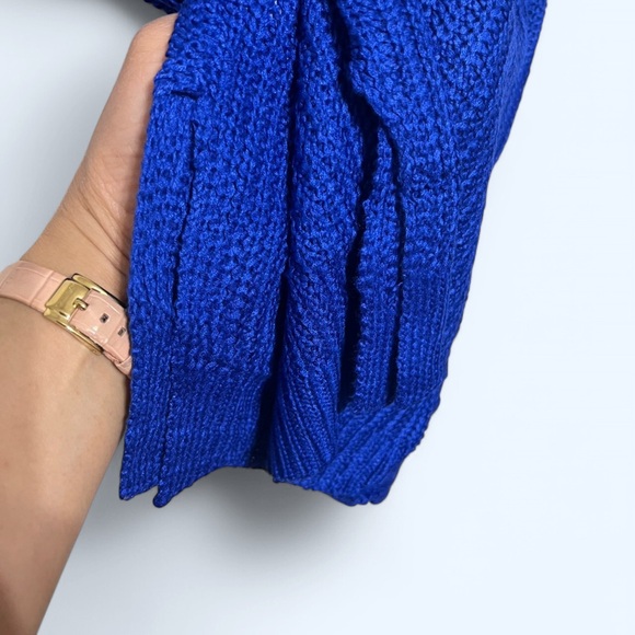 NWT Women's Blue Sweater 2XL Crochet short sleeves V Neck - Picture 5 of 12